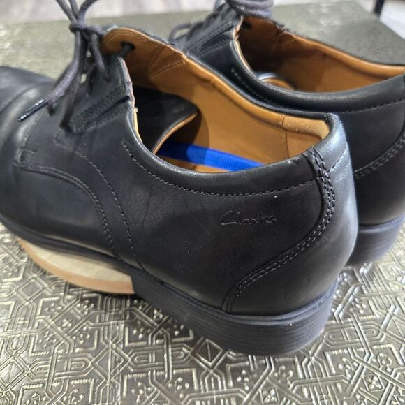 🐢 Clarks Men's Black Whiddon Cap Toe Oxford Size 10.5. - Picture 6 of 16